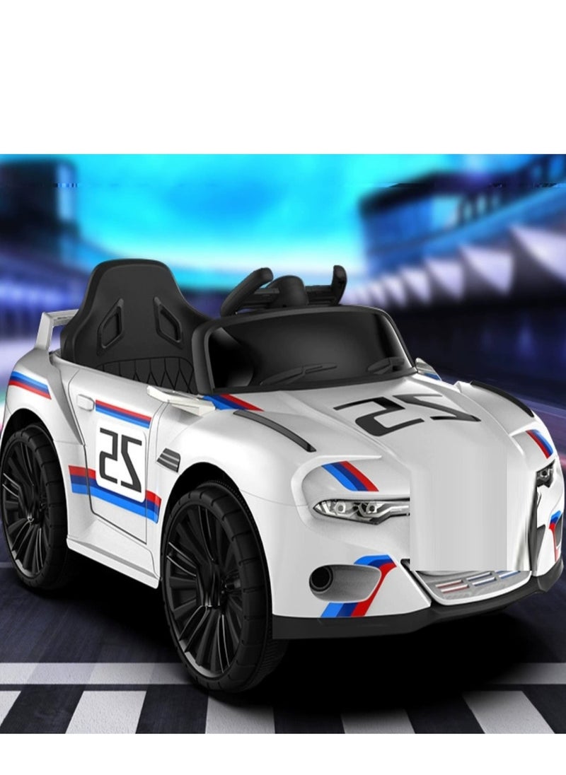 Kids Electric Ride On Vehicles, Motorised Toy Cars Children Electric Car with Remote Control,  Baby Ride on Toy Car Electric Car White