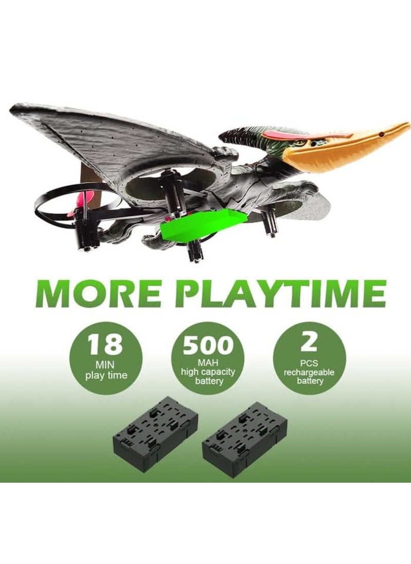 Dragon Remote Control Airplane – RC Dinosaur Plane 2.4G 6-Axis Gyro EPP Foam RC Aircraft, One Key Take Off, 360° Rotation, Easy to Fly RC Glider for Kids & Beginners – Fun Flying Toy (Green)