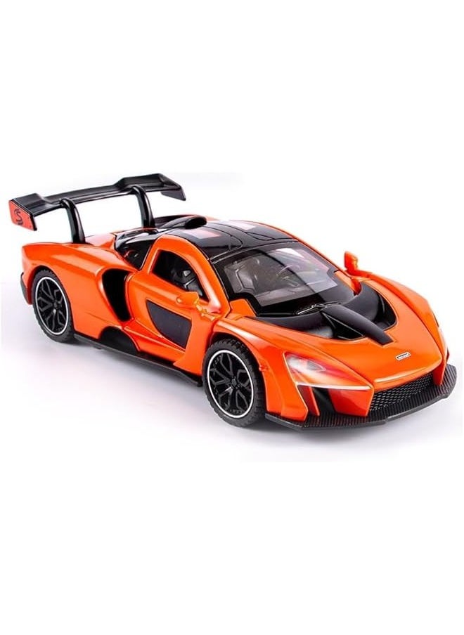 Fast & Furious 1:32 McLaren Senna Diecast Cars,Toy Cars with Light Sound and Pull Back,Birthday Gifts for Boys and Boyfriends(Orange)