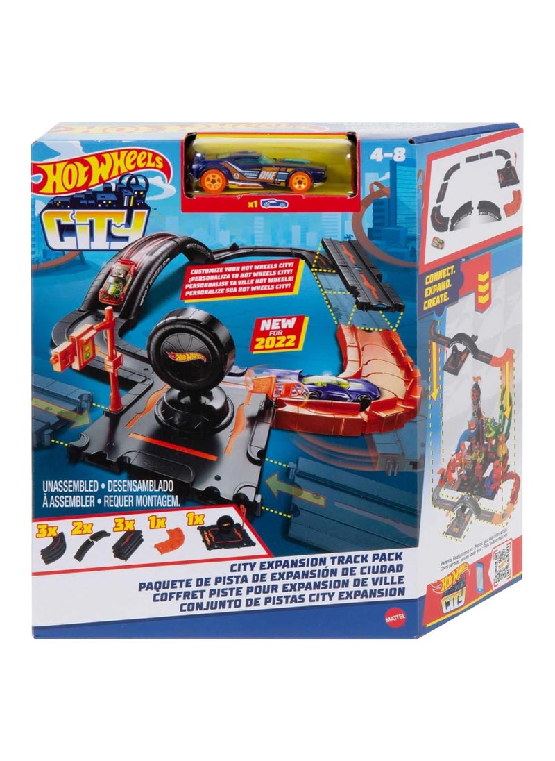 Hot Wheels City Track Pack, 10-Piece Set, With 1 Car