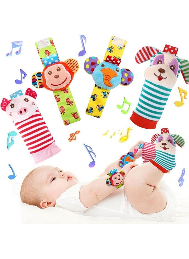 AZEN Baby Rattle Socks, Baby Toys 3-6 Months, Baby Wrist Rattles for Babies 0-6 Months, Newborn Infant Toys 0-6 Months, 3 Month Baby Toys, 6 Month Old Baby Must Have