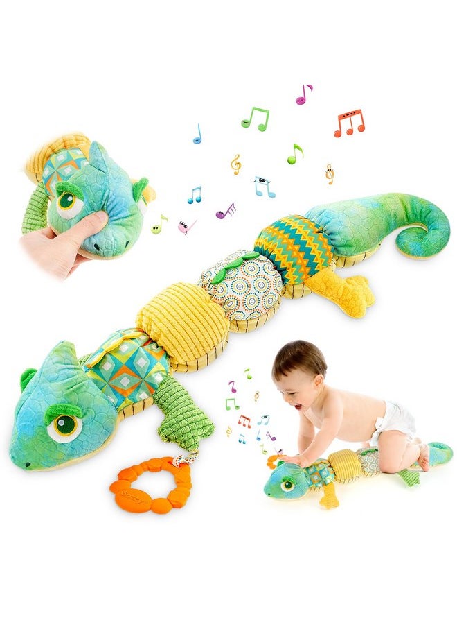 Baby Musical Caterpillar Toy, Luckit Baby Sensory Toy Stuffed Animal Toy Soft Plush Toy with Multi-Sensory Crinkle, Rattle & Textures for Babies 0-3-6-12 Month Newborn Boy Girl Christmas Birthday Gift