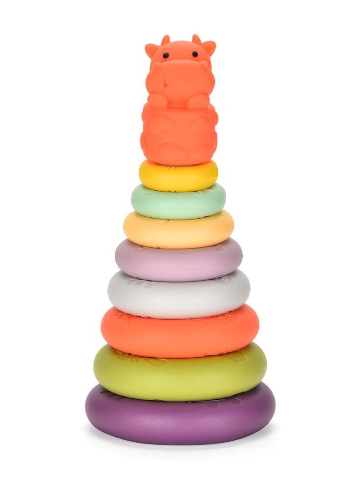 Educational Multicolored Stacking Plastic Rings Tower Set