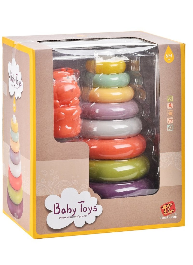 Educational Multicolored Stacking Plastic Rings Tower Set