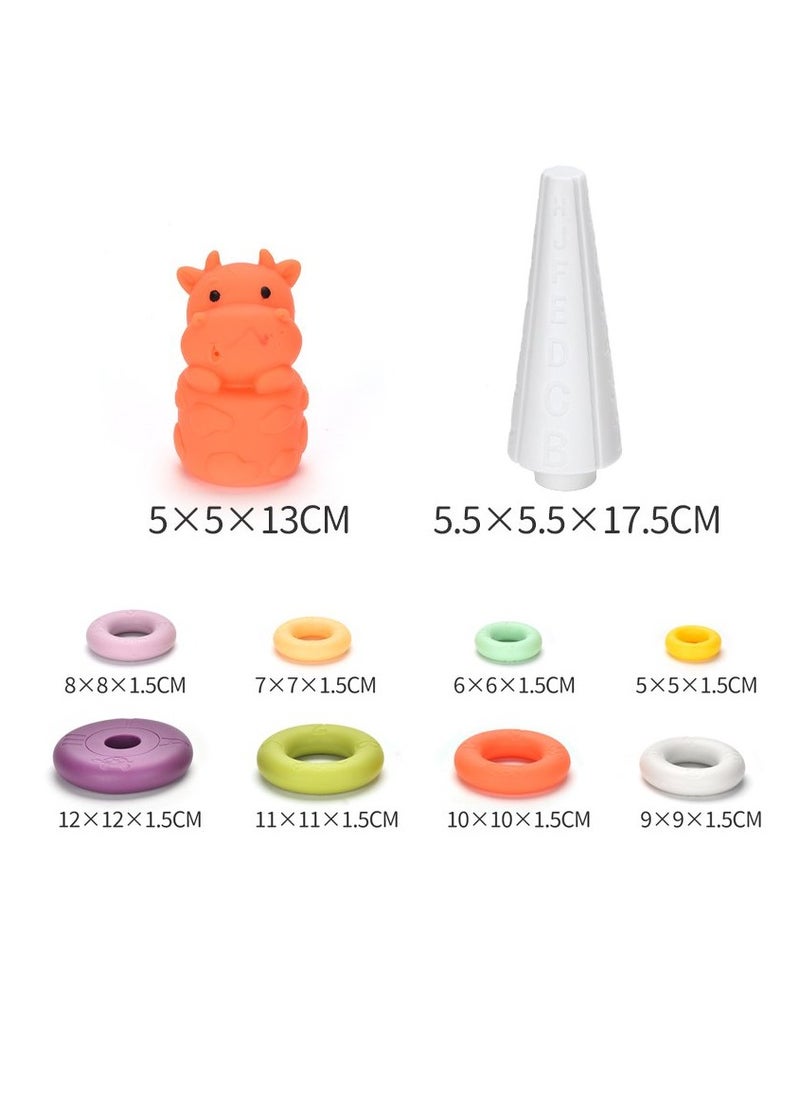 Educational Multicolored Stacking Plastic Rings Tower Set