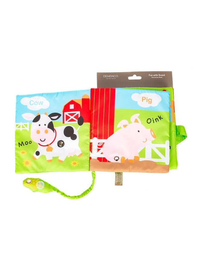 DEMDACO Happy Barnyard Friends Corn Rustic Red Children's Musical Soft Book Toy