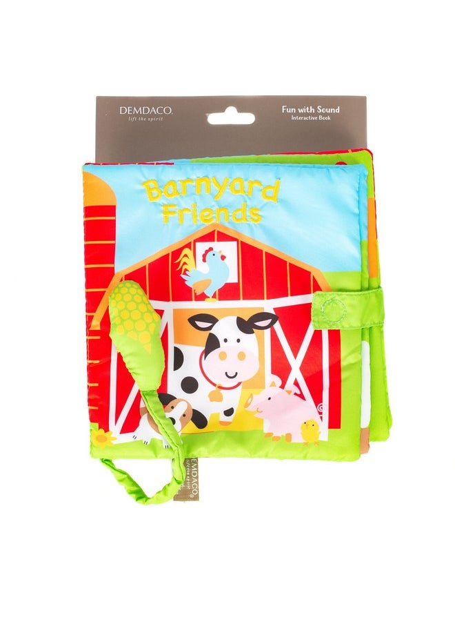 DEMDACO Happy Barnyard Friends Corn Rustic Red Children's Musical Soft Book Toy