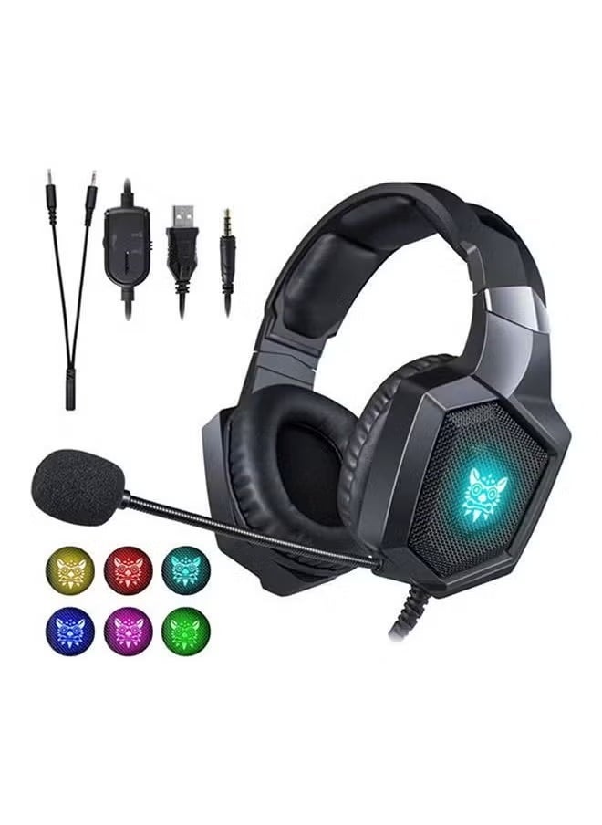 K8 Stereo Over-Ear Gaming Headphones with Mic for PS4/PS5/Xbox One/X Series/Switch/PC - Wired, Premium Sound Quality, Comfortable Design, Noise-Canceling Mic for Clear Communication, Long-Lasting Durability