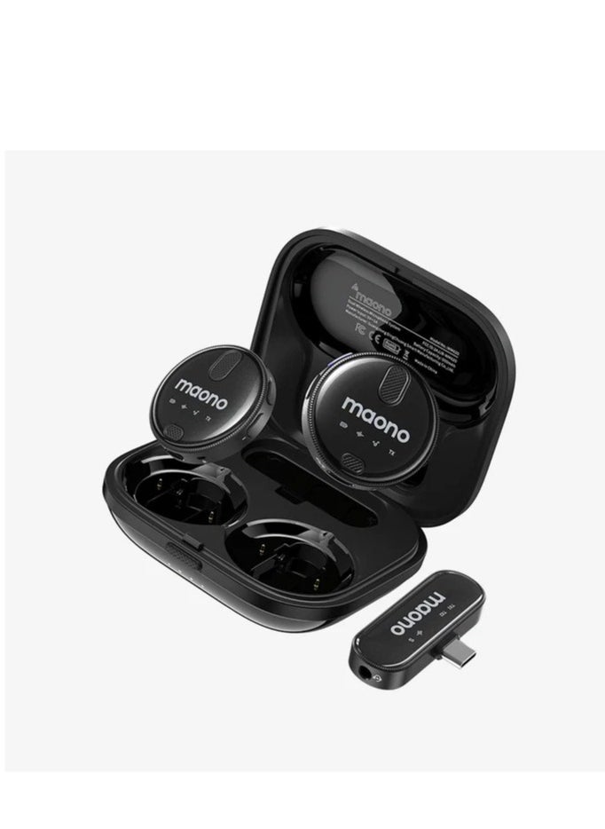 Maonocaster WM620PC2 Wireless Lavalier Microphone – Dual Noise Cancellation, 48kHz Sampling, 18H Battery – Black