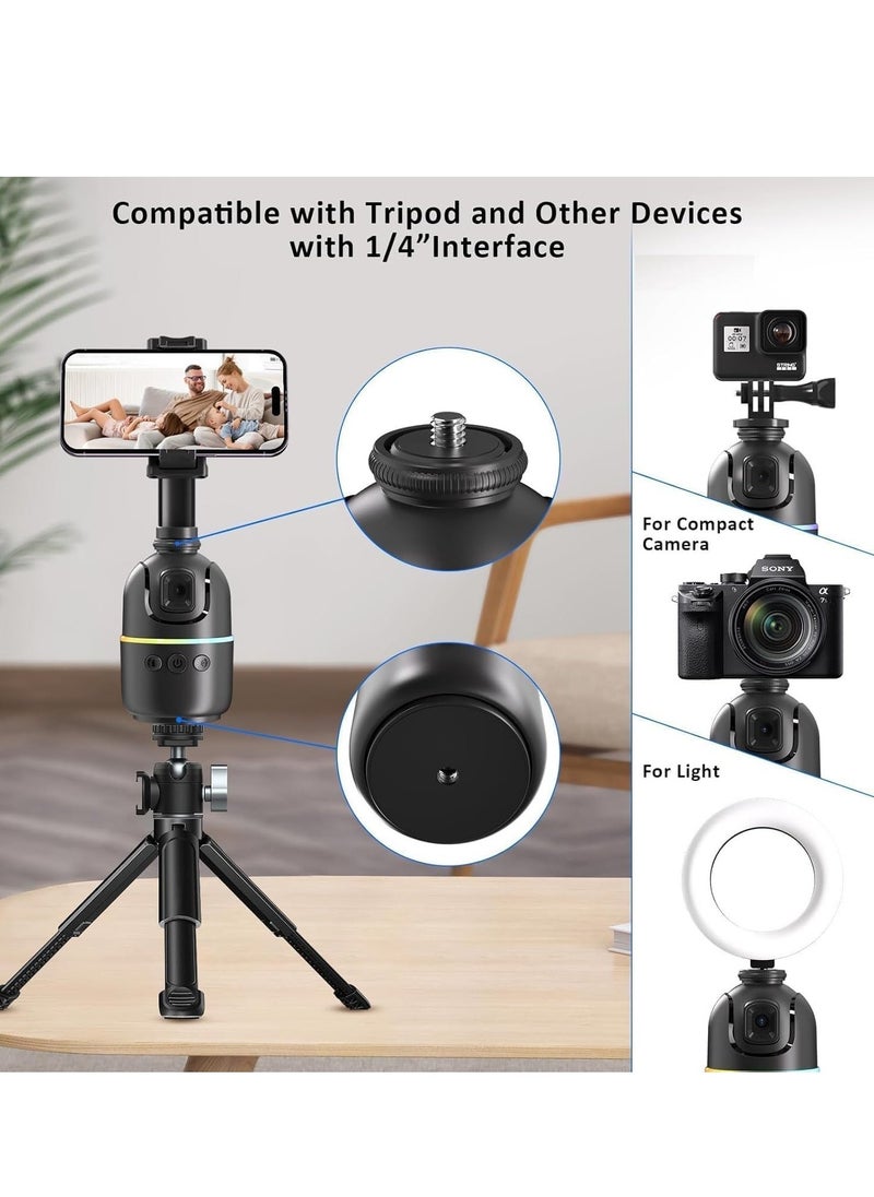 360° Rotation Smart Phone Holder with Auto Face Tracking – Gesture Control, No App Needed for Vlogging, Streaming, TikTok, and Video Shooting, Universal Compatibility