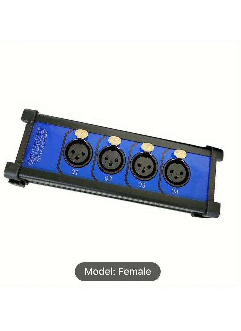 Professional XLR Audio Cable Tester – 4-Channel, Dual-Sided Testing Box with Male & Female XLR Connectors (Blue and Black)