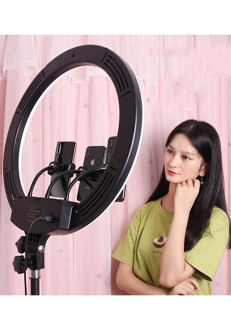 Ring Light with Tripod Stand for Selfie, Makeup, Live Stream, and YouTube Videos - Dimmable LED Camera Light with Adjustable Brightness & Color Temperature - Perfect for Content Creators, Vloggers, and Influencers