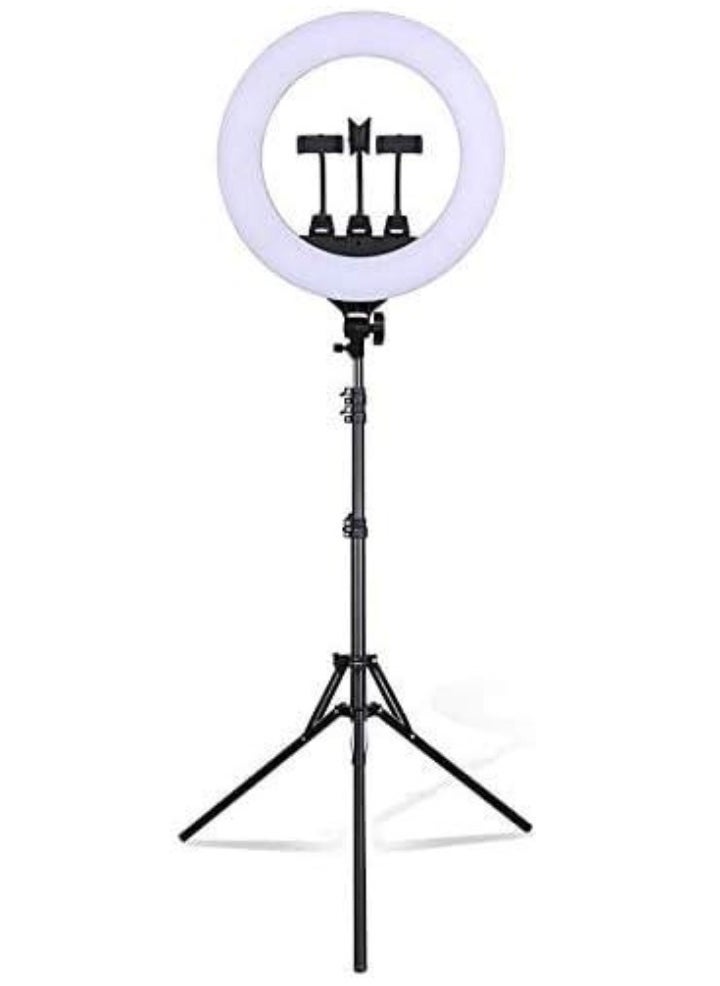 Ring Light with Tripod Stand for Selfie, Makeup, Live Stream, and YouTube Videos - Dimmable LED Camera Light with Adjustable Brightness & Color Temperature - Perfect for Content Creators, Vloggers, and Influencers