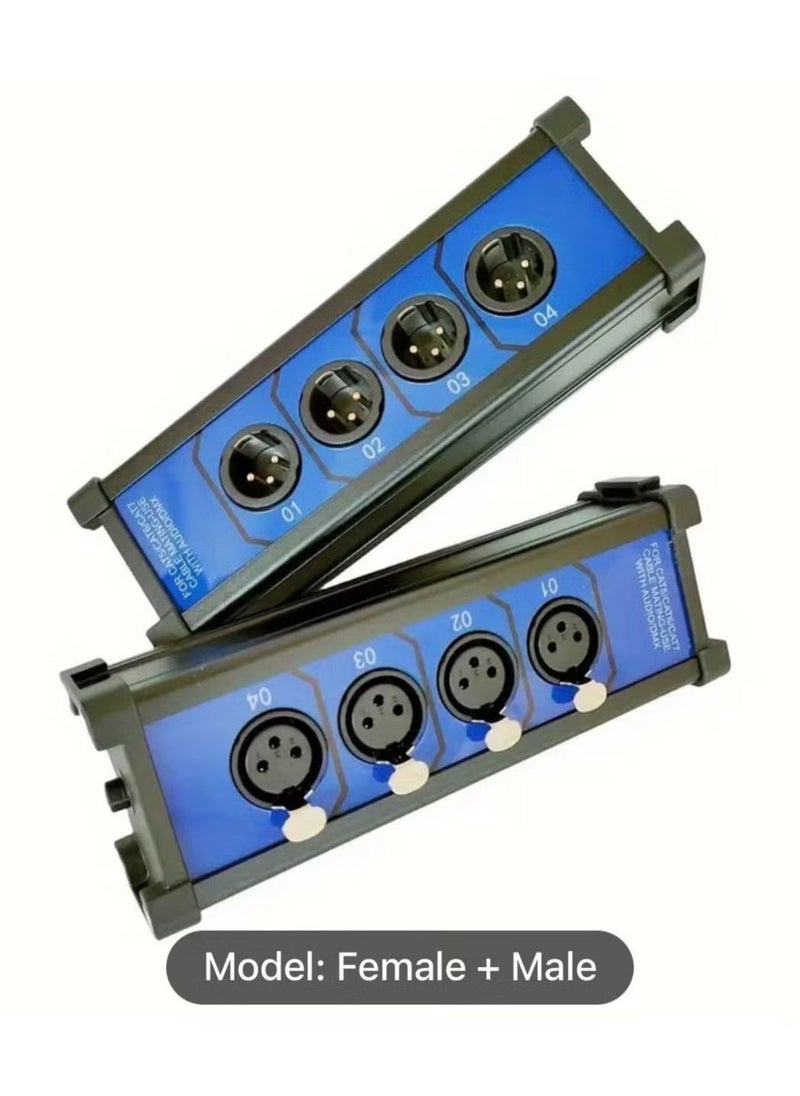 Channel Sub Snake Box over Ethercon Cable Multi Extender for Stage Lighting and Recording Studio – XLR/AES/DMX Channel Over Shielded Cat5/Cat5E/Cat6/Cat7 Ethernet Cable with XLR Cable (1 Male + 1 Female)