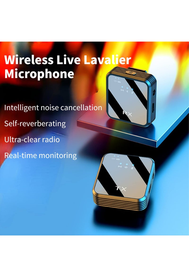 Wireless Lavalier Microphone for Podcast Outdoor field Recording noise-canceling Microphone,Tiny and Lightweight,For Iphone,Android,Camera,Camcorder,Computer sound cards, Mixers and Other devices