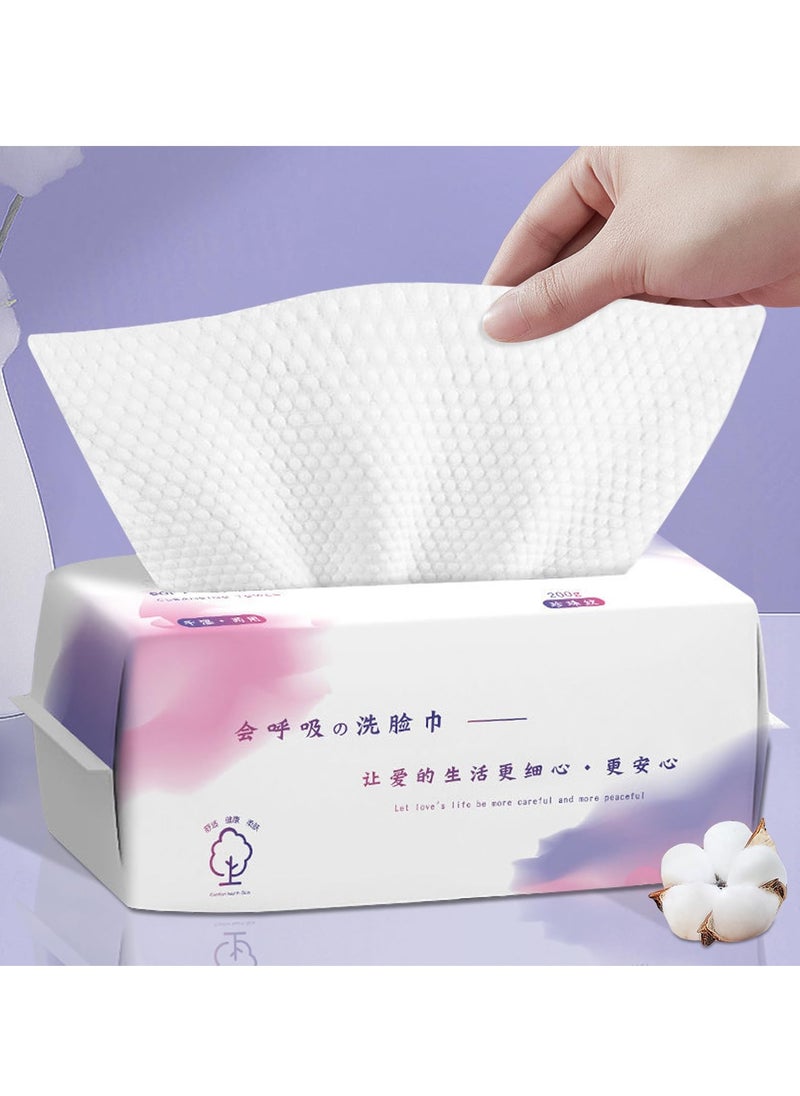 100 Count Disposable Biodegradable Soft Dry Wipes for Sensitive Skin - Lint-Free Facial Tissues for Cleansing, Skincare, and Makeup Removal - Ideal for Gentle Care and Convenience.