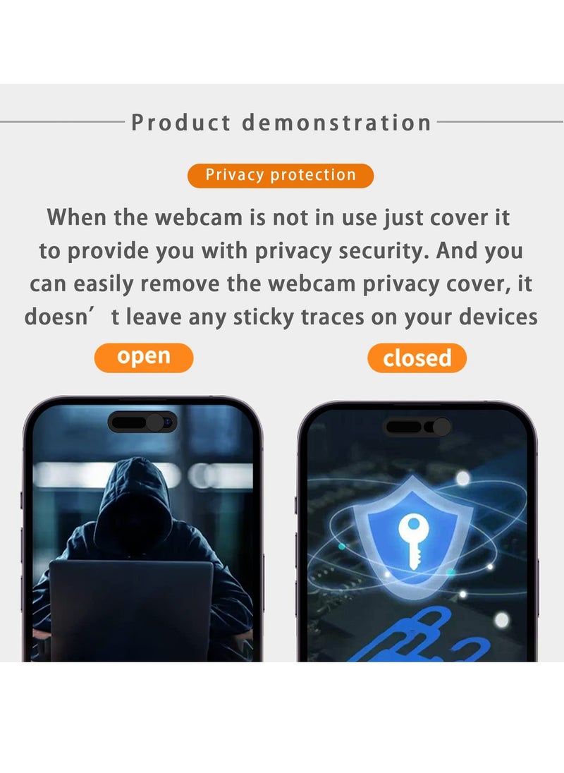 Camera Cover for iPhone 14 Pro Max 15 15 Plus 15 Pro Max, Privacy Protector for Front Camera, Secure Webcam Shield, 2 Pack Black