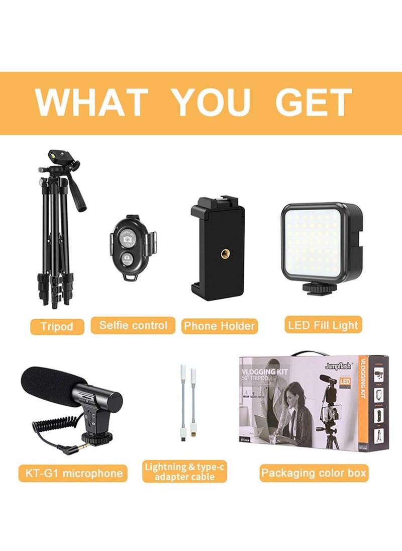 Vlogging YouTube Starter Kit – Complete Bundle for Beginners, Includes Camera, Tripod, Microphone, Ring Light, and Accessories for High-Quality Content Creation