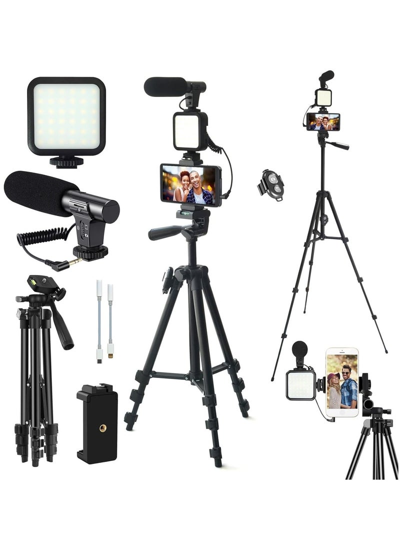 Vlogging YouTube Starter Kit – Complete Bundle for Beginners, Includes Camera, Tripod, Microphone, Ring Light, and Accessories for High-Quality Content Creation