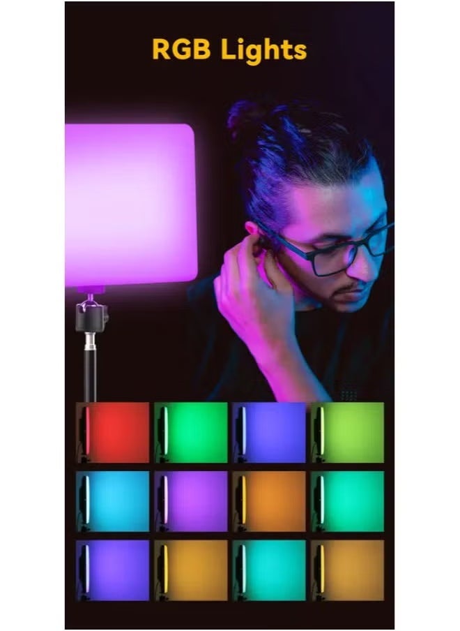 Spotlight for Photography RGB PM-26 – Professional LED RGB Spotlight with Adjustable Colors, 36W Power Output, Dimmable for Photography, Video, and Studio Use, Perfect for Portraits, Product Shots, and Content Creation, High-Quality Lighting for Creators