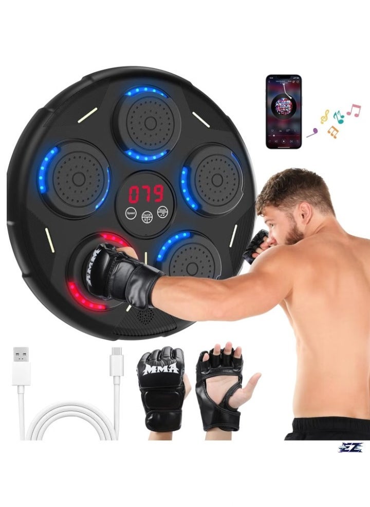 Music Boxing Machine | Wall-Mounted Smart Bluetooth Boxing Equipment | Boxing Music Workout Machine with Gloves | Interactive Punching Target for Home, Office & Gym