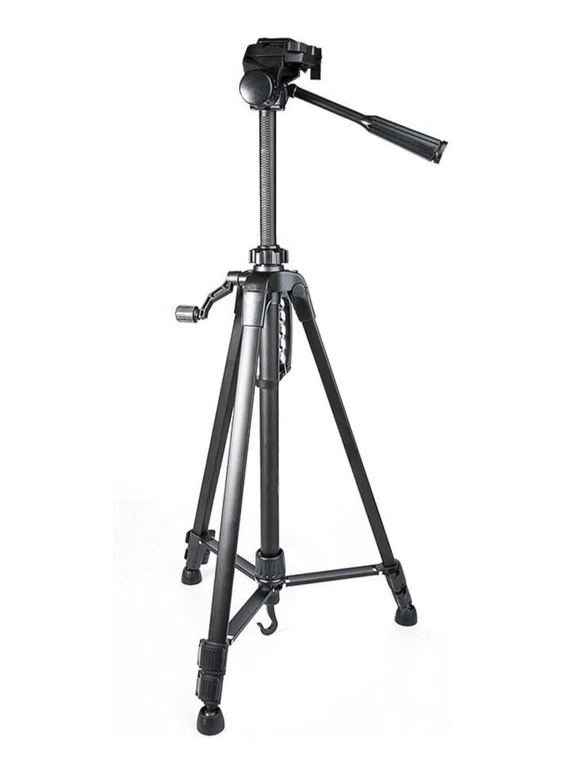 Aluminum Portable Tripod for DSLR Camera Camcorder WF-3520 - Lightweight, Adjustable, Compact Design, Ideal for Photography, Videography, Travel, Black