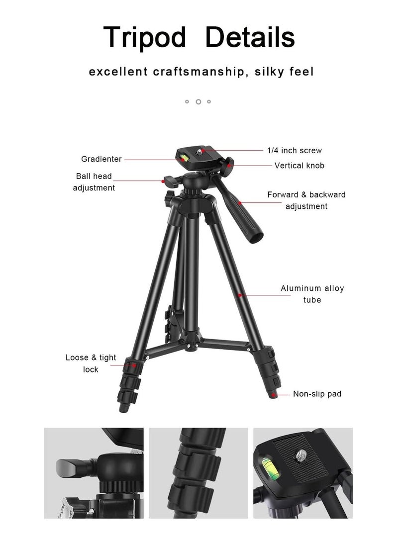 Vlogging YouTube Starter Kit – Complete Setup for Content Creators, Includes LED Ring Light, Tripod, Microphone, Camera Remote, and More for Professional Video Production