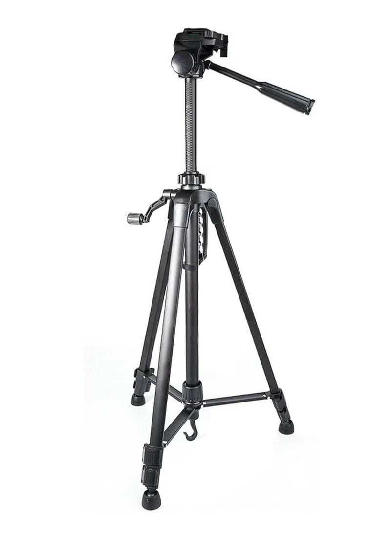 Aluminum Portable Tripod for DSLR Camera & Camcorder WF-3520 – Lightweight, Sturdy, Adjustable, and Compact Tripod for Photography, Video Recording, and Vlogging – Black