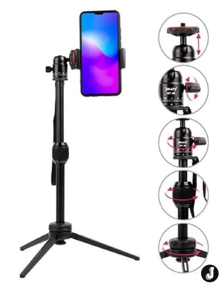 Table Tripod Stand – Lightweight Aluminum, 39.5cm Max Height, 3kg Load Capacity for Mobile Phones & Cameras