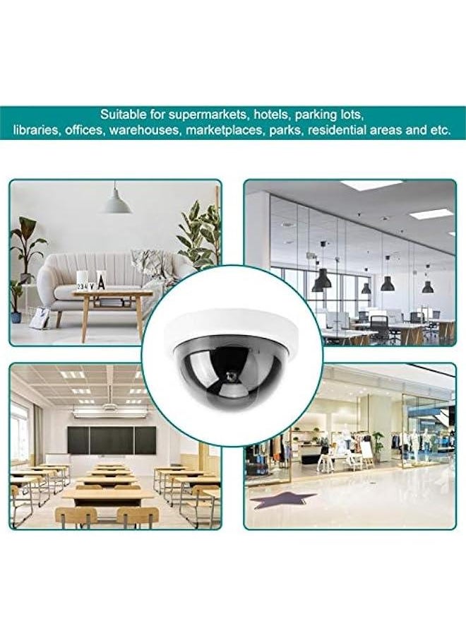 4pcs Dome Simulation Dummy Fake Security Camera, Anti-Theft CCTV Surveillance Camera with Flashing Led Light(White)