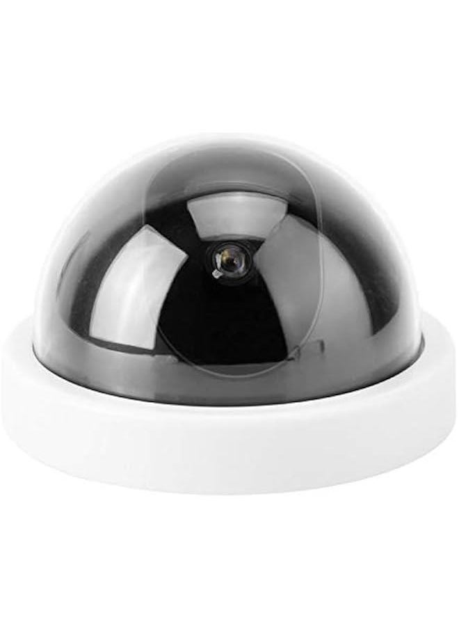 4pcs Dome Simulation Dummy Fake Security Camera, Anti-Theft CCTV Surveillance Camera with Flashing Led Light(White)