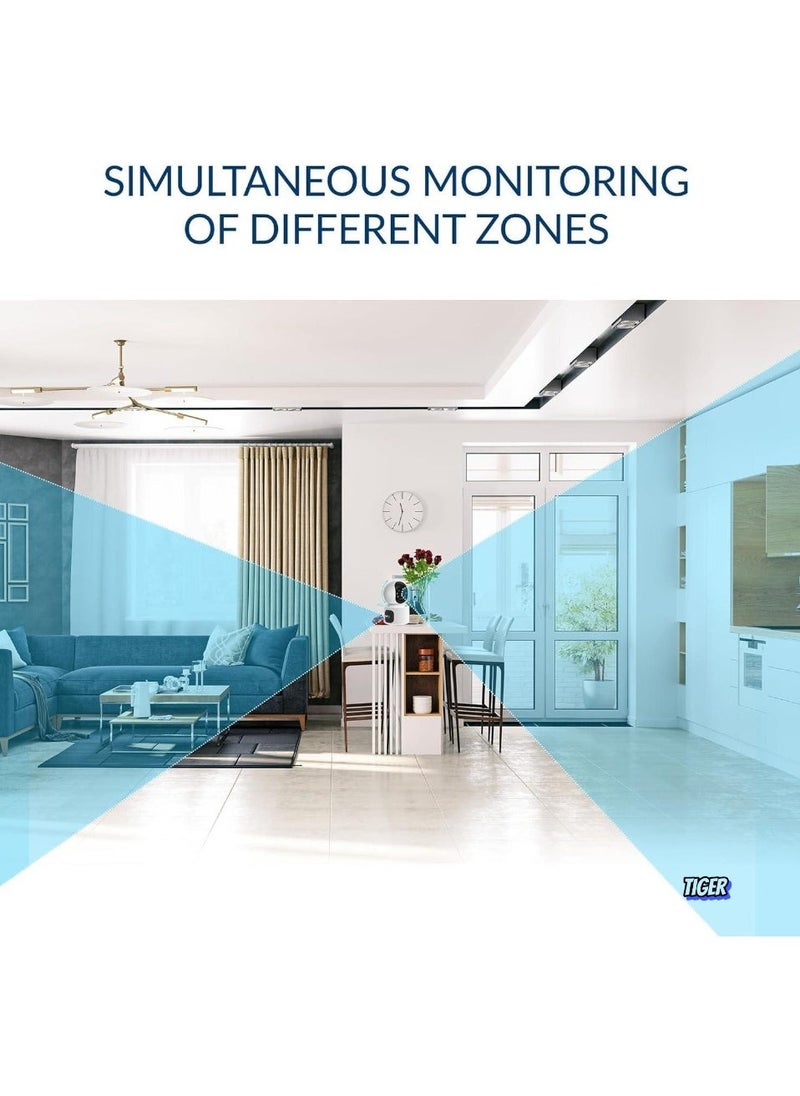 Dual-Lens Indoor Camera – 4MP 360° Dual Lens Smart Security Camera, WiFi Wireless, Expanded Viewing Angle, Motion Tracking, Dual-Screen Display & Audio, Phone Alerts – Home & Office Security