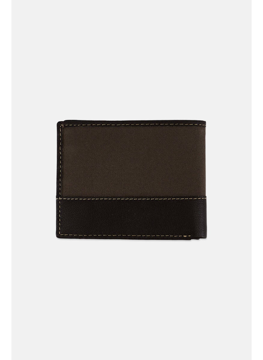 Men Brand Logo Canvas Billfold Wallet With Key Fob, Grey Combo