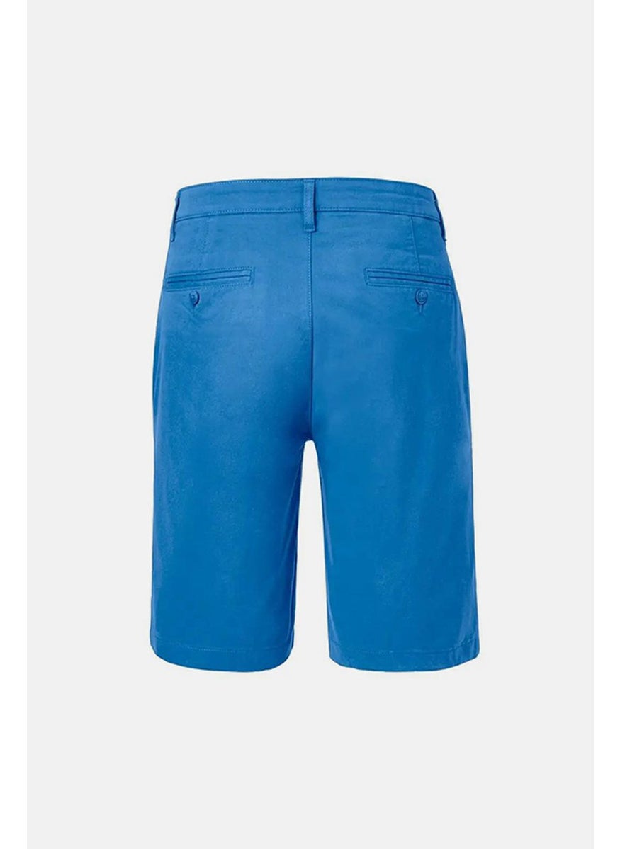 Men Regular Fit Bermuda Shorts, Light Blue