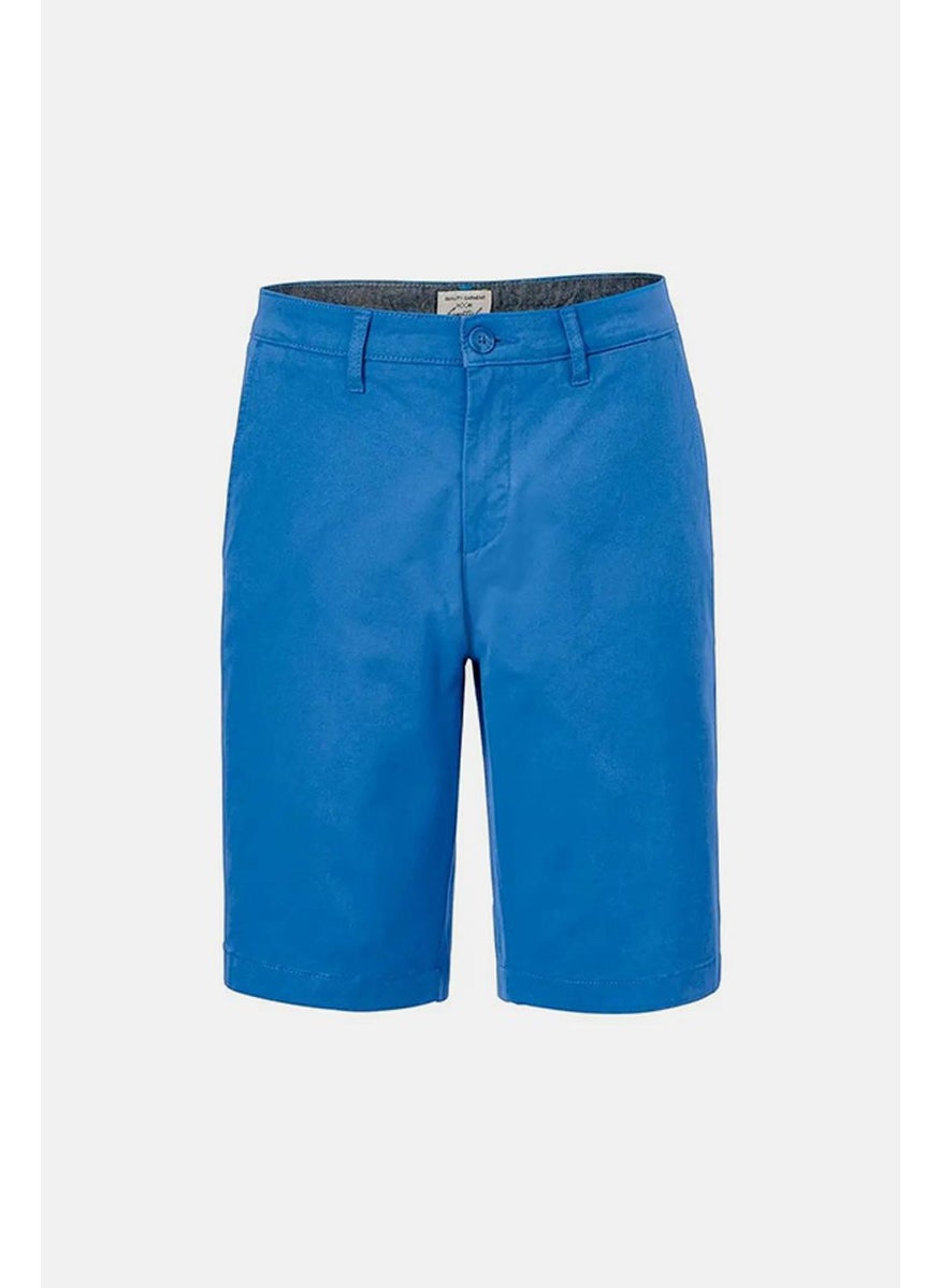 Men Regular Fit Bermuda Shorts, Light Blue