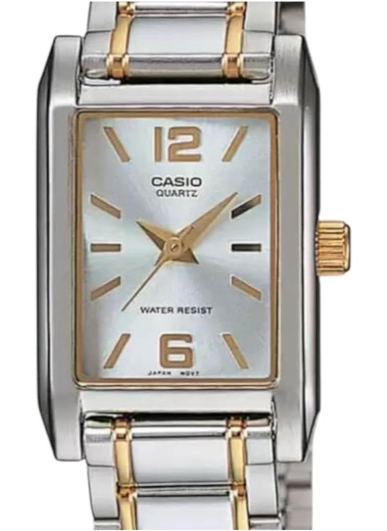 Casio Women's Watch - LTP-1235SG-7ADF Silver Dial, Silver/Gold Band