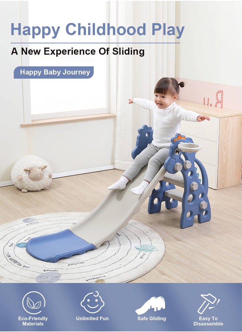 Kids folding slide Indoor Household Small Kids Slide for Toddlers baby multifunctional climbing slide combination game home indoor and outdoor Toddler Slide Basketball Hoop