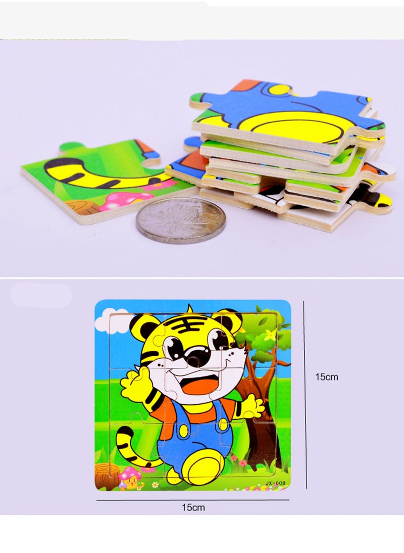 Children's Educational Wooden Cartoon Rocket Series Jigsaw Puzzles Suitable Boys and Girls Gift Bag Pack