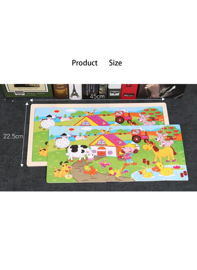 Children's Educational Wooden Cartoon Transportation Jigsaw Puzzles Suitable Gift Bag Pack