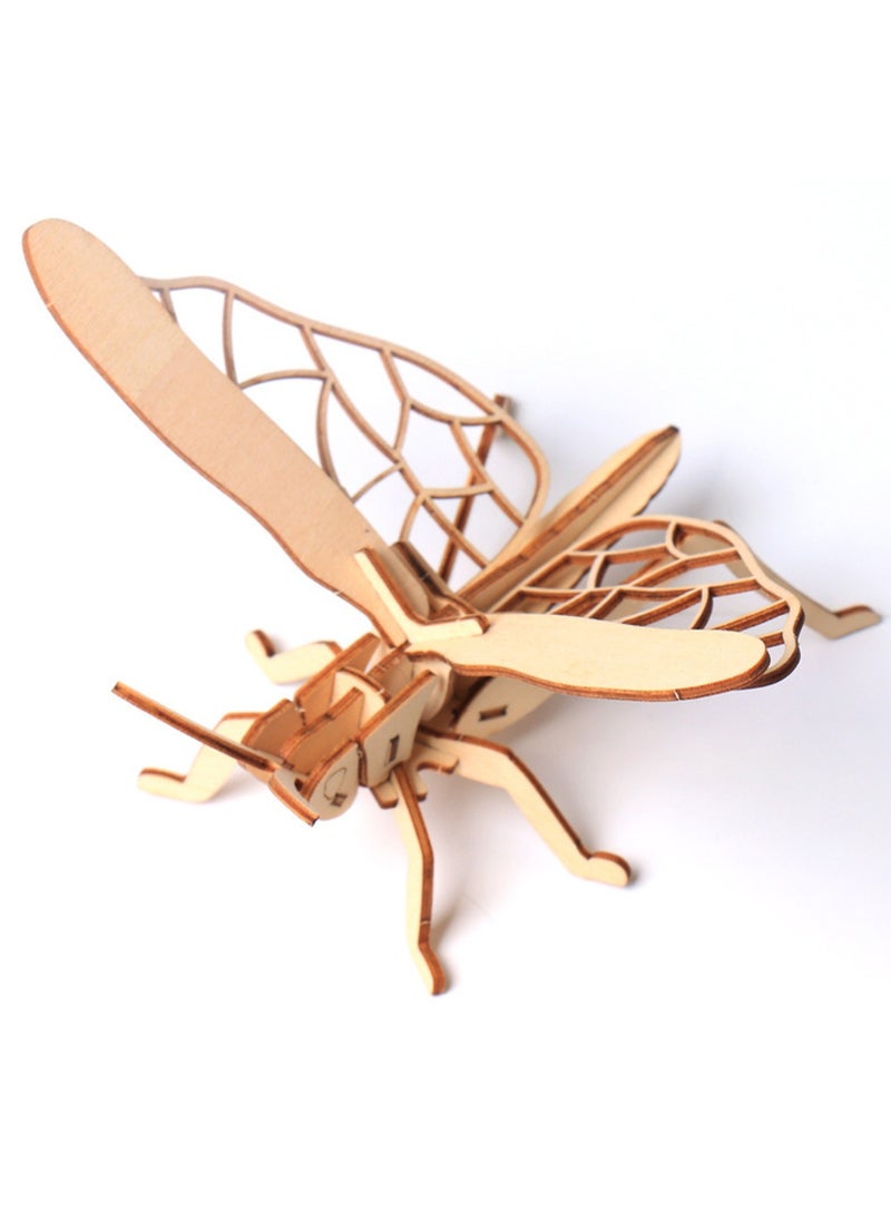 15CM 3D Wooden Insect Jigsaw Puzzle Grasshopper Animal Skeleton Assembly Model Jigsaw Puzzle DIY Crafts Gift For Kids And Adults Teens Boys Girls