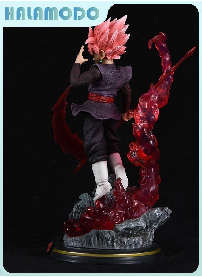 Dragon Ball Super Saiyan Kakarot Rose Pink Goku Figure, Perfect Birthday Gift and Captivating Desktop Decoration
