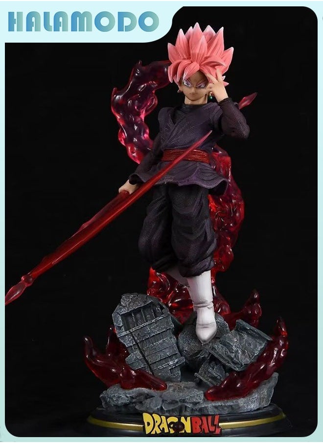 Dragon Ball Super Saiyan Kakarot Rose Pink Goku Figure, Perfect Birthday Gift and Captivating Desktop Decoration