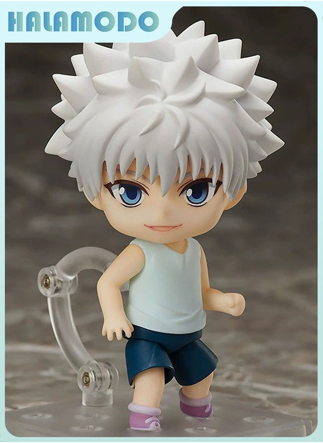 Hunter x Hunter 10cm Q - version Killua Poseable Doll with Interchangeable Faces, a Super - cute Desktop Decoration