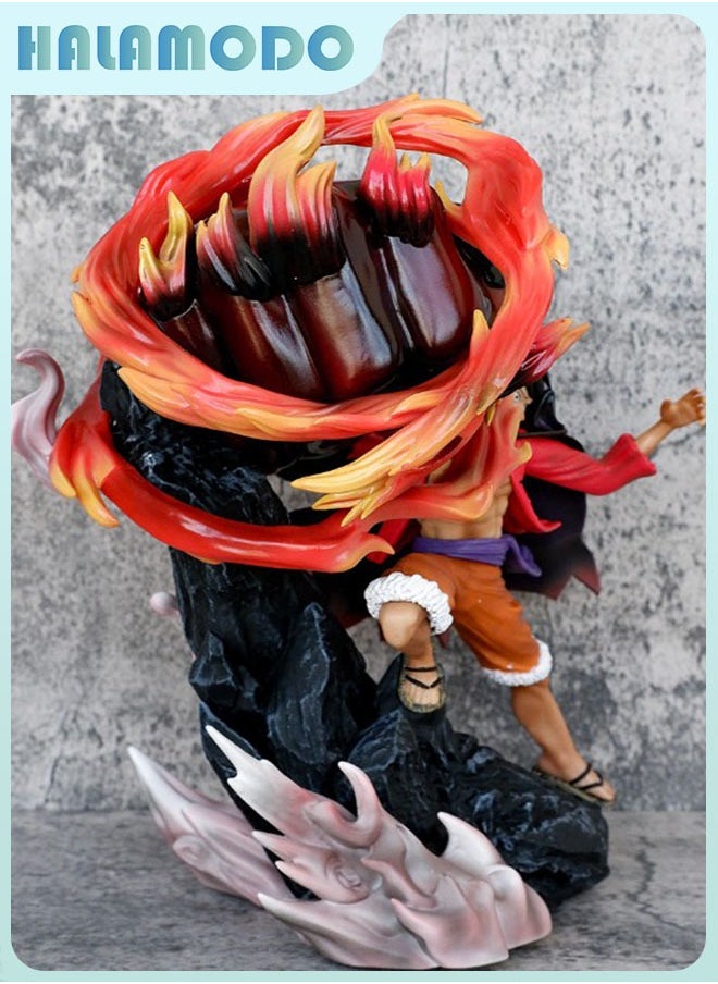 One Piece Luffy Gear Fourth in Onigashima Inferno Figure - Anime Merchandise Model Ornament, Birthday Gift, 29cm