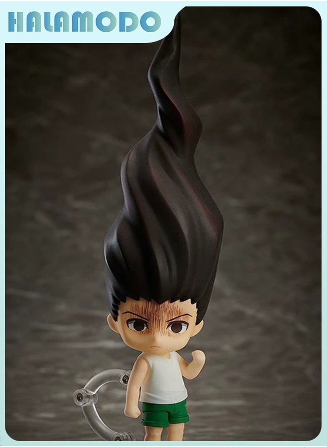 Hunter x Hunter: Q - version 10cm Gon High - quality Figurine with Replaceable Faces and Movable Body Parts for Desktop Arrangement