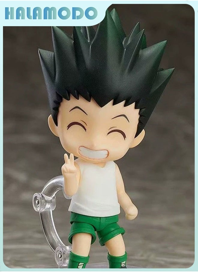Hunter x Hunter: Q - version 10cm Gon High - quality Figurine with Replaceable Faces and Movable Body Parts for Desktop Arrangement