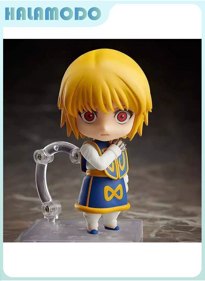 Hunter x Hunter 10 cm Q - style Kurapika Doll with Movable Joints and Swappable Faces, a Charming Figurine for Desk Display
