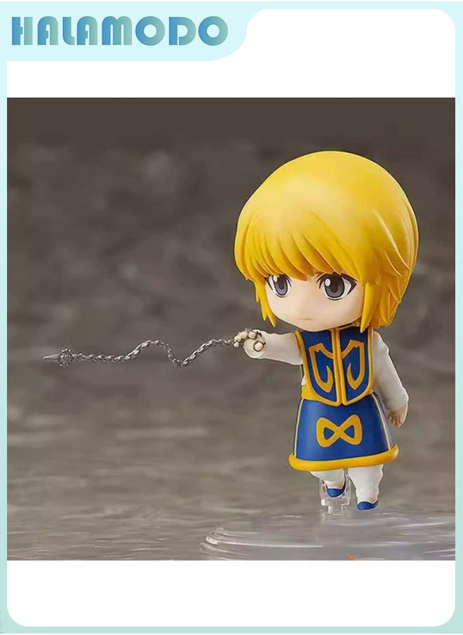 Hunter x Hunter 10 cm Q - style Kurapika Doll with Movable Joints and Swappable Faces, a Charming Figurine for Desk Display