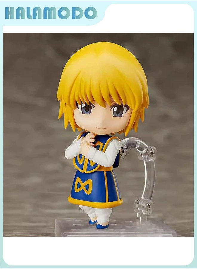Hunter x Hunter 10 cm Q - style Kurapika Doll with Movable Joints and Swappable Faces, a Charming Figurine for Desk Display