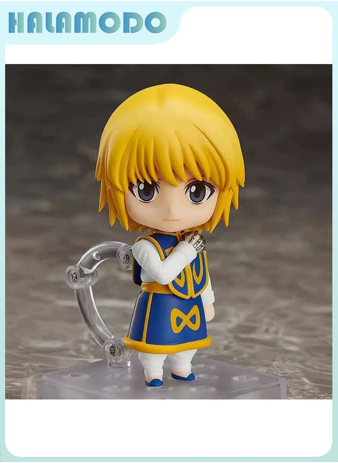 Hunter x Hunter 10 cm Q - style Kurapika Doll with Movable Joints and Swappable Faces, a Charming Figurine for Desk Display